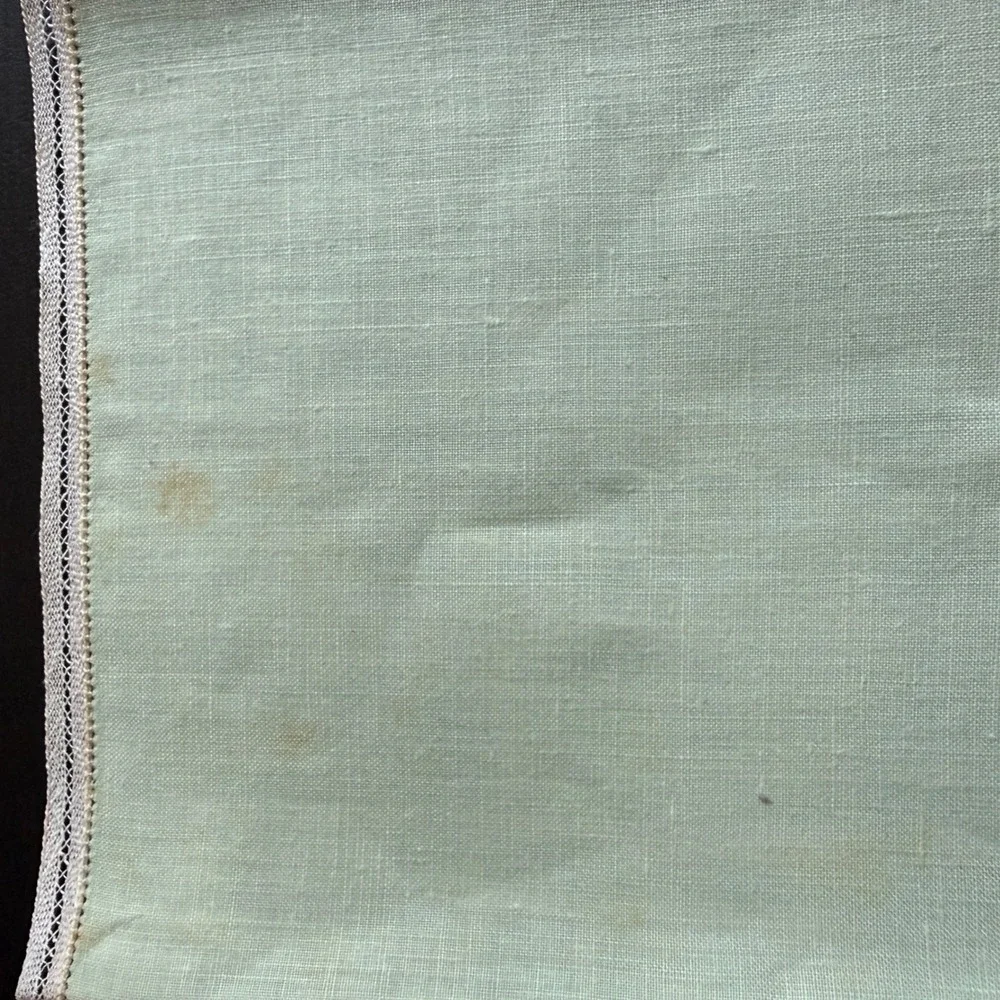 Maison Antoine Brussels Lace Linen Placemats Pink Green Vintage Set of 2